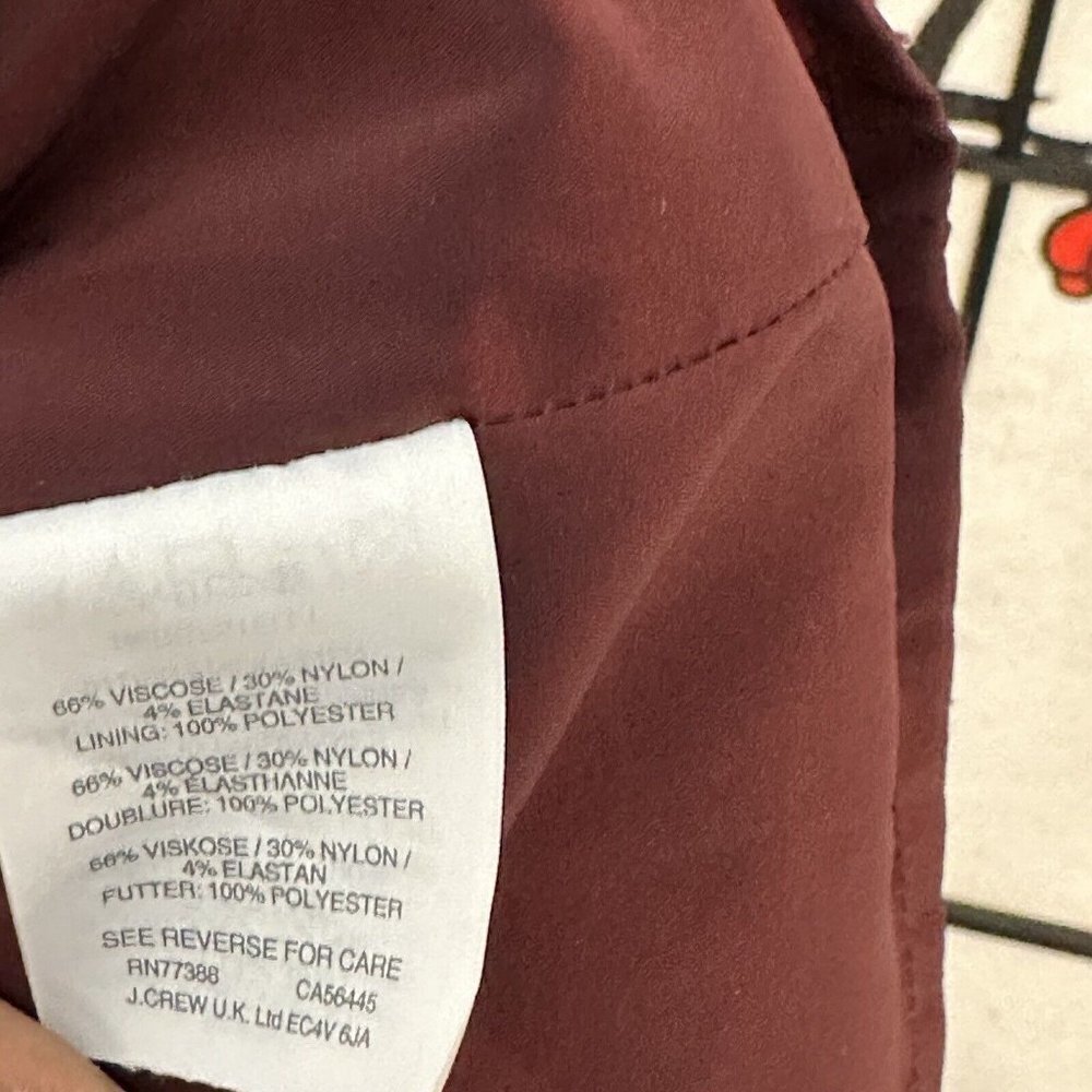 J.Crew Solid Wine Red Lined Ponte Stretch Bell Sl… - image 8